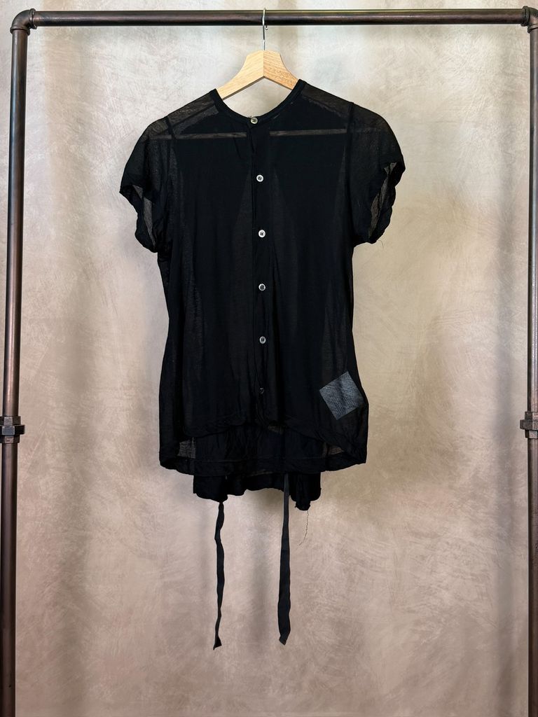 Tricot Comme des Garçons Sheer Layered Button Top