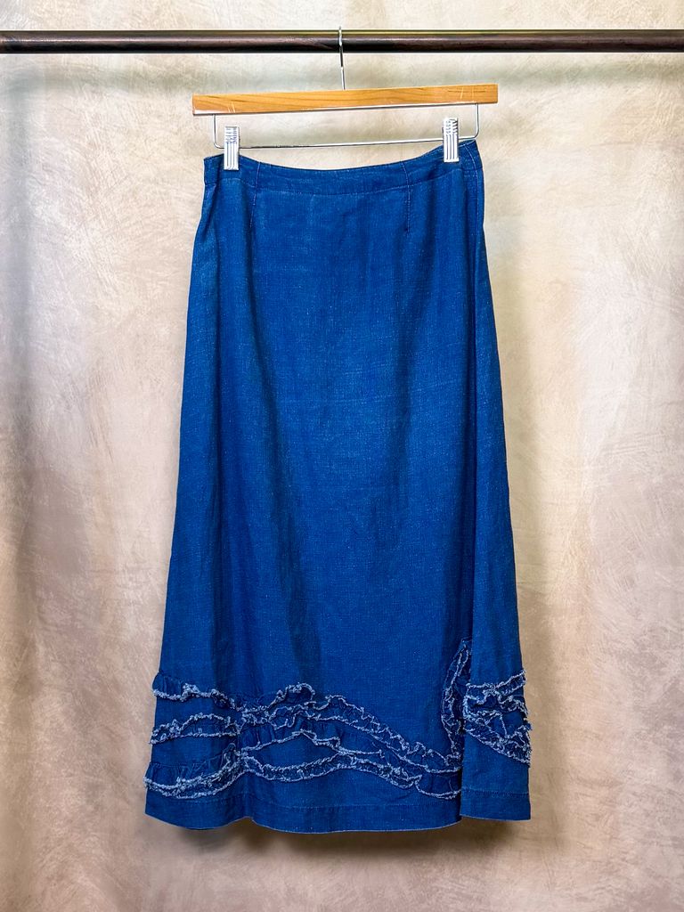 tricot Comme des Garçons Frayed Trim Linen Skirt